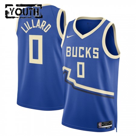 Dres Milwaukee Bucks Damian Lillard Nike 2024-25 City Edition Plava Swingman - Dječji